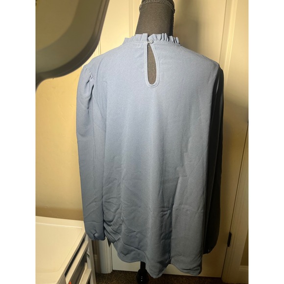 Halara Women's Long Sleeve Ruffle Mock Neck Blouse Top - Picture 2 of 6